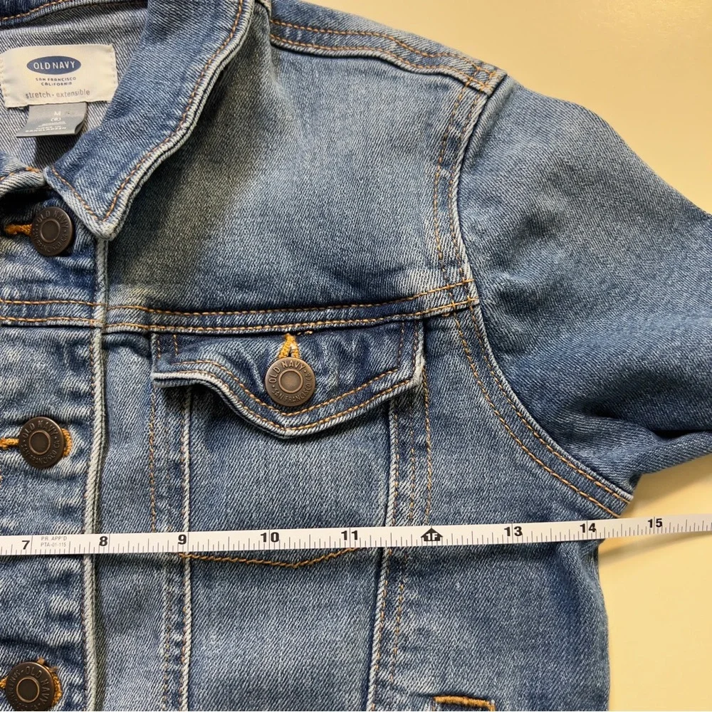 Old Navy Children Med Wash Blue Denim Stretch Cotton Blend Jean Jacket Size M/8